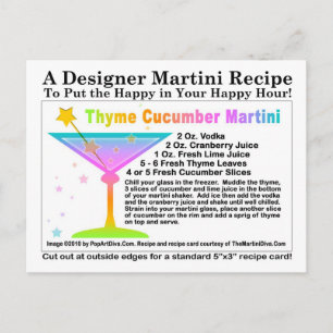Thyme Cucumber Martini Recipe-vykort Vykort