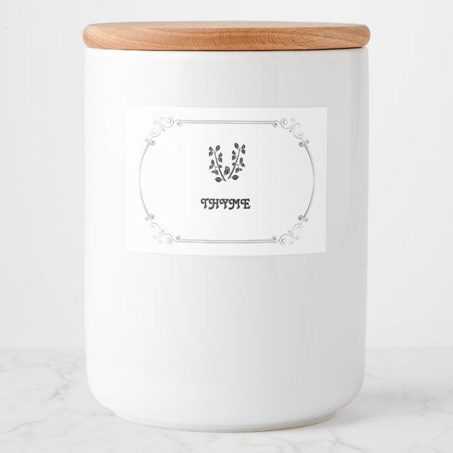 Thyme Spice-etikett Mat Etiketter (Framsida)