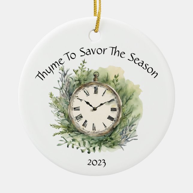Thyme to Savor the Season, Herb Älskare Ornament (Framsidan)