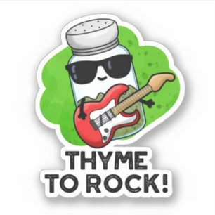Thyme to Sten Funny Herb Pun Klistermärken