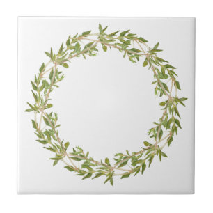 THYME WREATH 4,25-tums keramiskt plattor Kakelplatta