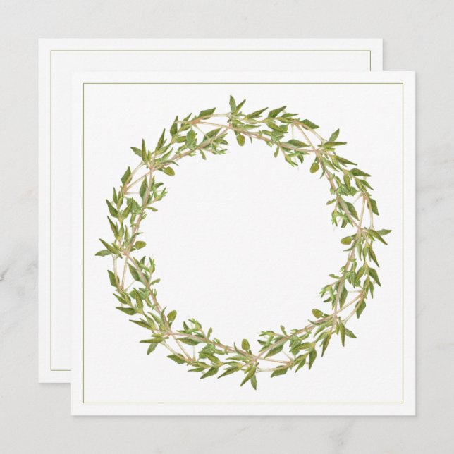 THYME WREATH 5,25-tums Fyrkantigt, platt kort (Fram/baksida)