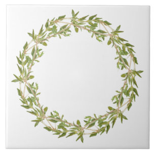 THYME WREATH 6-tums keramiskt plattor Kakelplatta