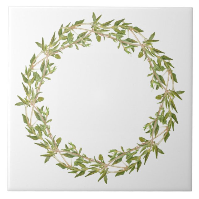 THYME WREATH 6-tums keramiskt plattor Kakelplatta (Framsidan)