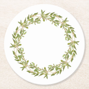 THYME WREATH Round Papper Underlägg Rund
