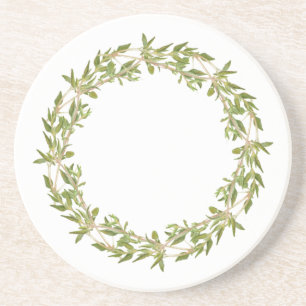 THYME WREATH Round Sandstone Underlägg