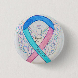 Thyroid Cancer Angel Awareness Ribbon Stift Knapp