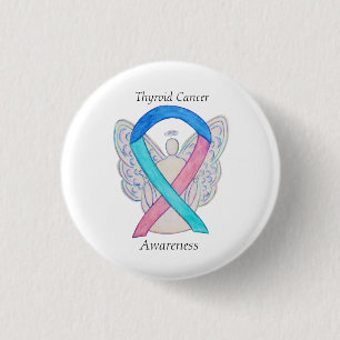 Thyroid Cancer Angel Awareness Ribbon Stift Knapp