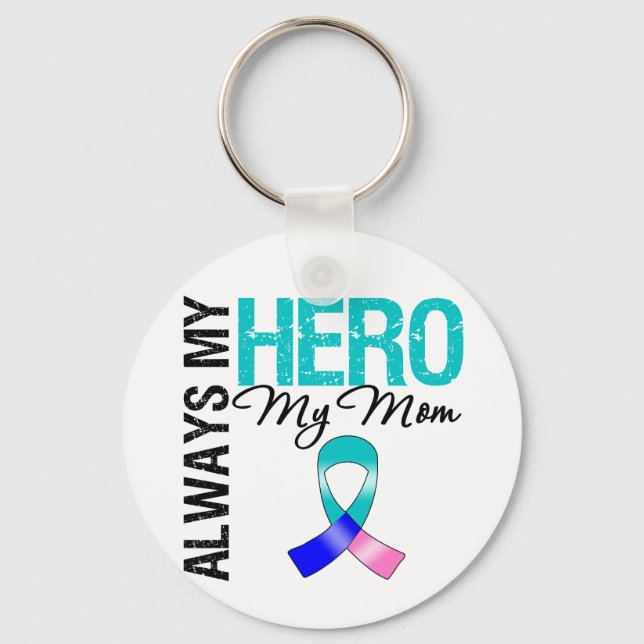 Thyroid Cancer ÄR ALLTID MY HERO MY Mamma Nyckelring (Framsida)