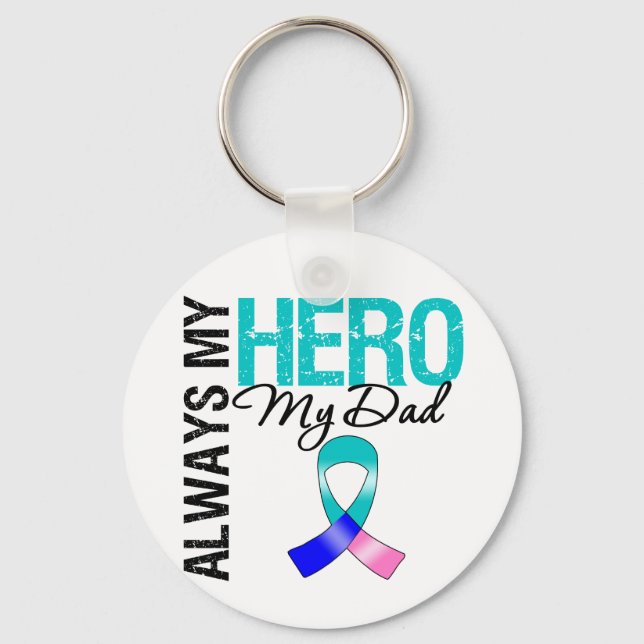 Thyroid Cancer ÄR ALLTID MY HERO MY PAPPA Nyckelring (Framsida)