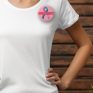 Thyroid Cancer Awareness Blue, Rosa, Teal Button Knapp