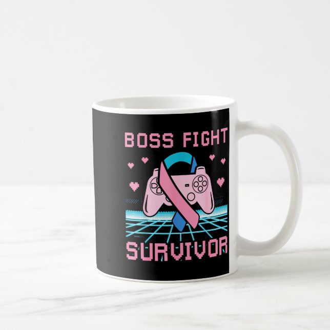 Thyroid Cancer Awareness Boss Fight Survivor Gamer Kaffemugg (Höger)