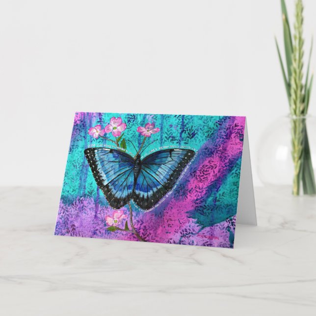 Thyroid Cancer Awareness Butterfly Note Cards Tack Kort (Framsida)
