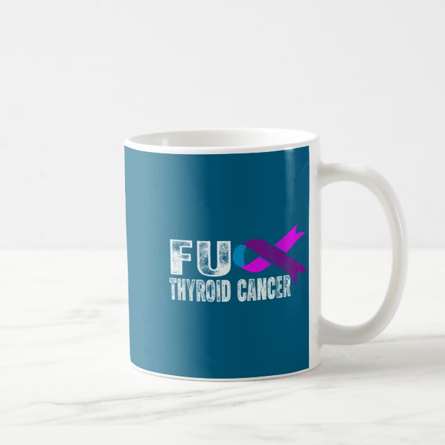 Thyroid Cancer Awareness Retro Thyroid Cancer Surv Kaffemugg (Höger)
