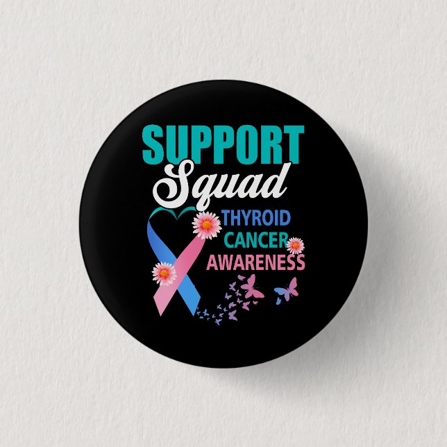 Thyroid Cancer Awareness Support Squad Rosa Blue R Knapp (Framsida)