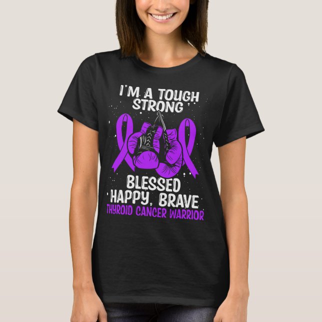 Thyroid Cancer Awareness Survivor Warrior T Shirt (Framsida)