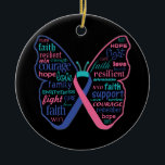 Thyroid Cancer Butterfly Collage of Ord Julgransprydnad Keramik<br><div class="desc">Gör en idealisk gåva till en canceröverlevare i ditt liv och perfekt för nästa medvetandehöjande promenad,  supportgruppevenemang osv.</div>