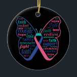 Thyroid Cancer Butterfly Collage of Ord Julgransprydnad Keramik<br><div class="desc">Gör en idealisk gåva till en canceröverlevare i ditt liv och perfekt för nästa medvetandehöjande promenad,  supportgruppevenemang osv.</div>