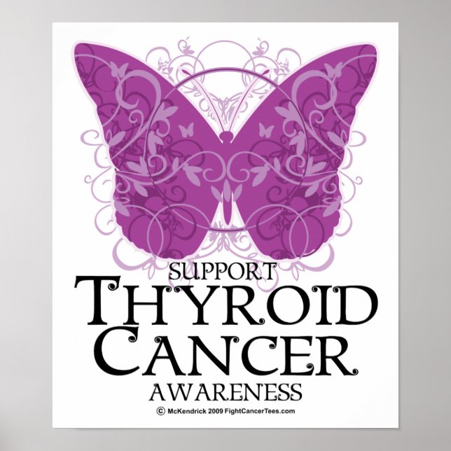 Thyroid Cancer Butterfly Poster (Framsidan)