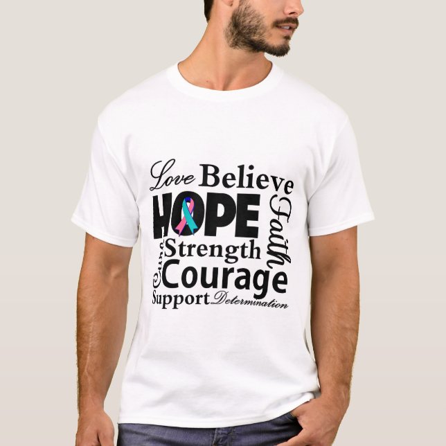 Thyroid Cancer Collage of Hope T Shirt (Framsida)