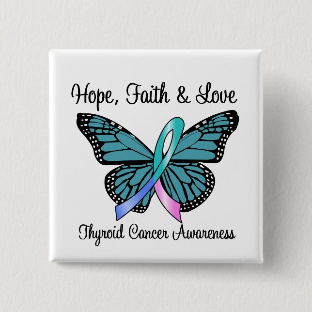 Thyroid Cancer Hope Butterfly Knapp (Framsida)