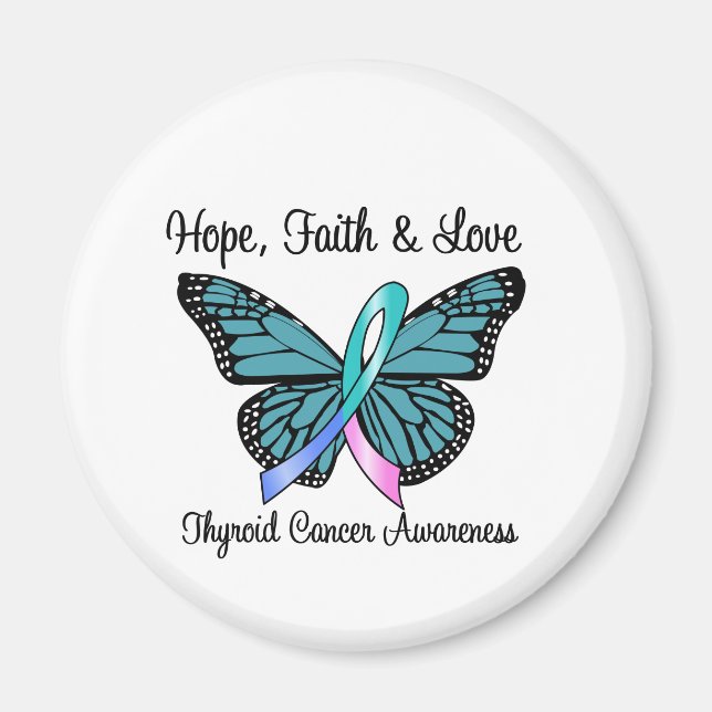 Thyroid Cancer Hope Butterfly Magnet (Framsidan)