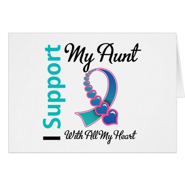 Thyroid Cancer I stöder min Moster Hälsningskort (Framsidan Horizontal)