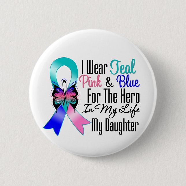 Thyroid Cancer Ribbon Hero Min dotter Knapp (Framsida)