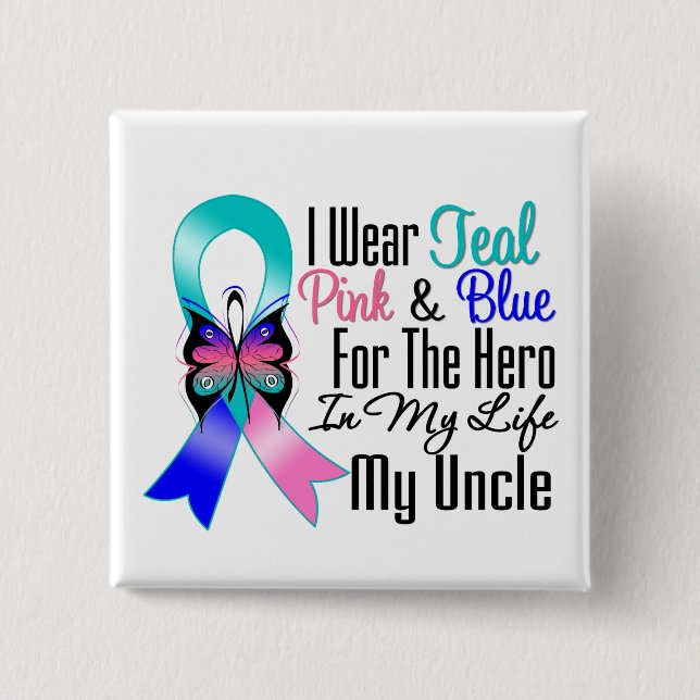 Thyroid Cancer Ribbon Hero Min farbror Knapp (Framsida)