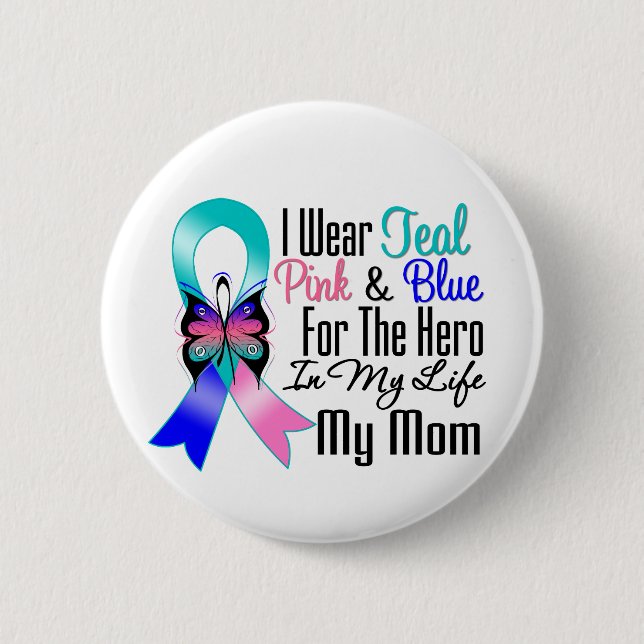 Thyroid Cancer Ribbon Hero My Mamma Knapp (Framsida)