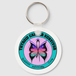 Thyroid Cancer Survivor Butterfly Nyckelring