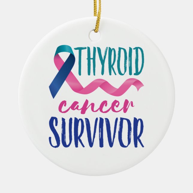Thyroid Cancer Survivor Julgransprydnad Keramik (Framsidan)