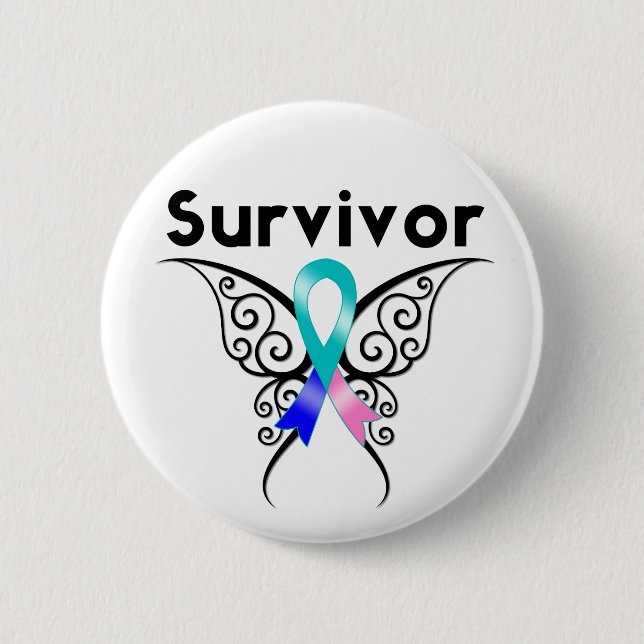 Thyroid Cancer Survivor Tribal Butterfly Knapp (Framsida)