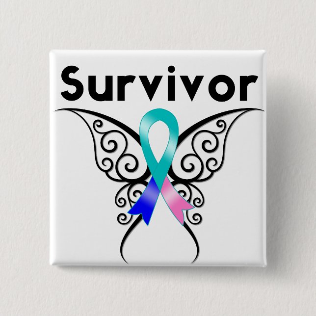 Thyroid Cancer Survivor Tribal Butterfly Knapp (Framsida)