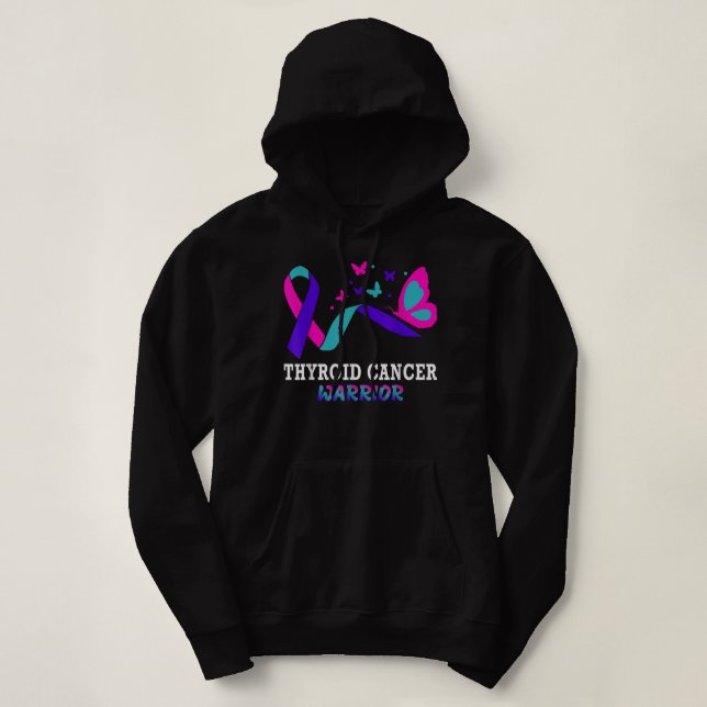 Thyroid Cancer Warrior Butterfly Survivor Warrior T Shirt (Design framsida)