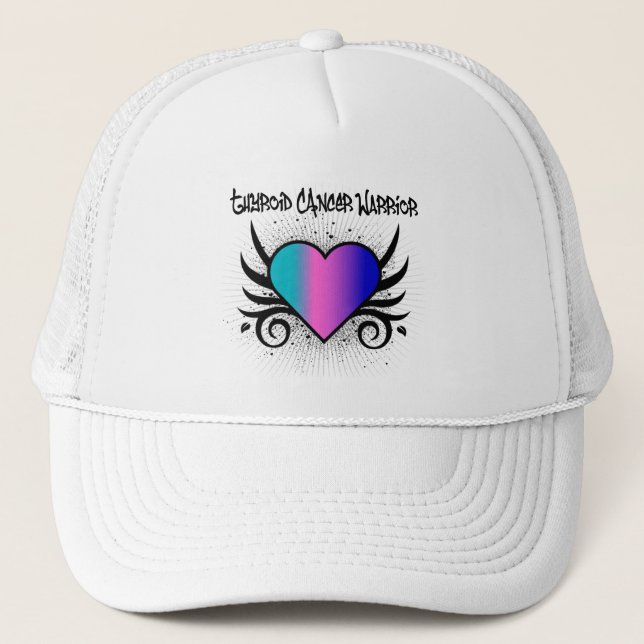 Thyroid Cancer Warrior Heart Truckerkeps (Framsida)