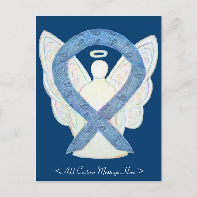 Thyroid Paisley Awareness Ribbon Angel Postcard Vykort (Framsida)