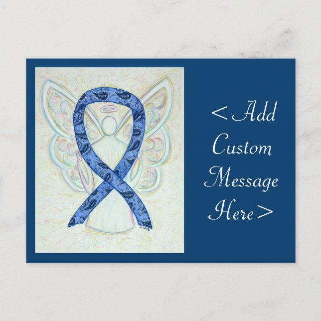 Thyroid Paisley Awareness Ribbon Angel Postcard Vykort (Framsida)