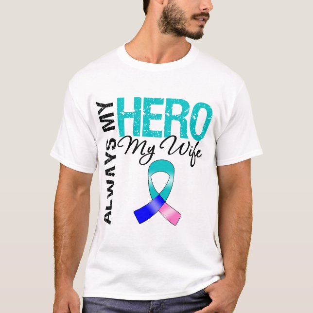 Thyroidcancer ALLTID MIN HJÄLTE MIN FRU T Shirt (Framsida)