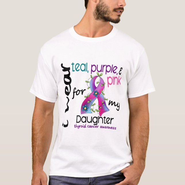 Thyroidcancer ha på sig jag bandet för min dotter tee shirt (Framsida)