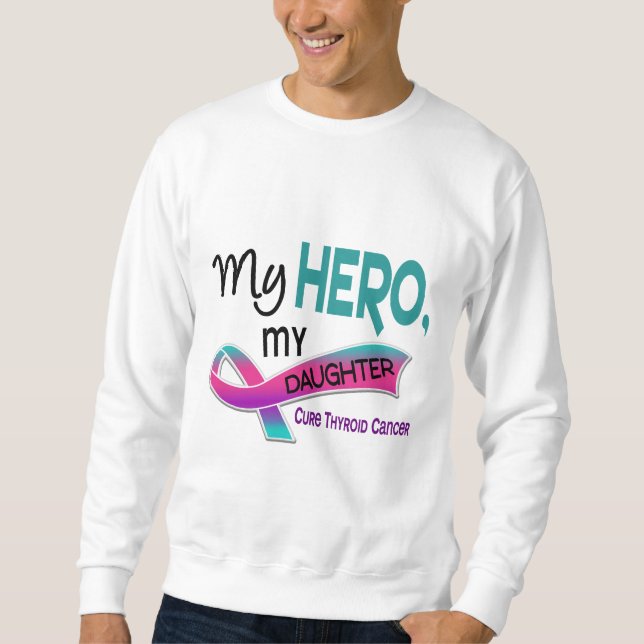 Thyroidcancer MIN HJÄLTE MIN DOTTER 42 Sweatshirt (Framsida)