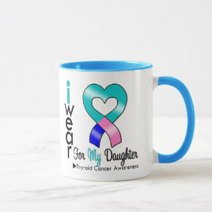 Thyroidcancerband för min dotter mugg