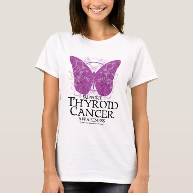 Thyroidcancerfjäril T-shirt (Framsida)