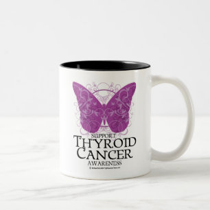 Thyroidcancerfjäril Två-Tonad Mugg