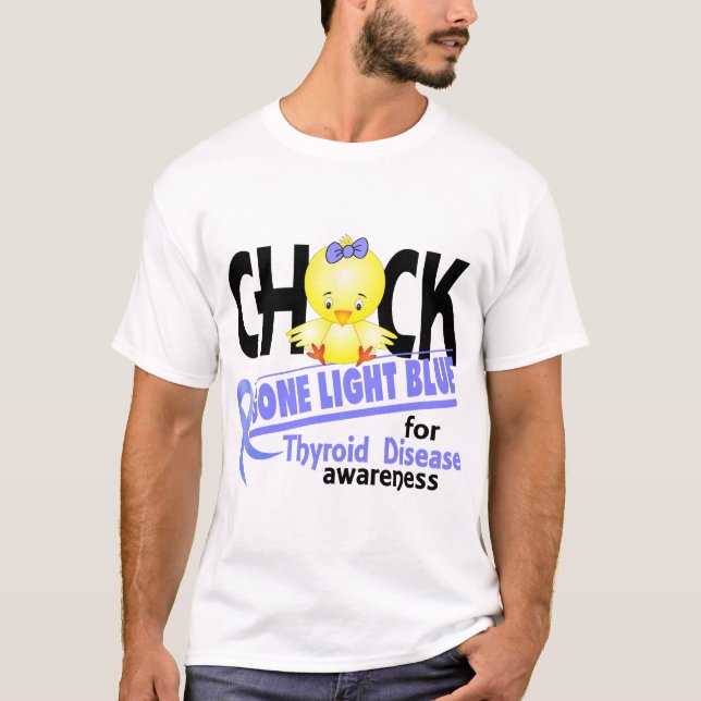 Thyroidsjukdomchicken tänder väck - blått 2 tee shirt (Framsida)