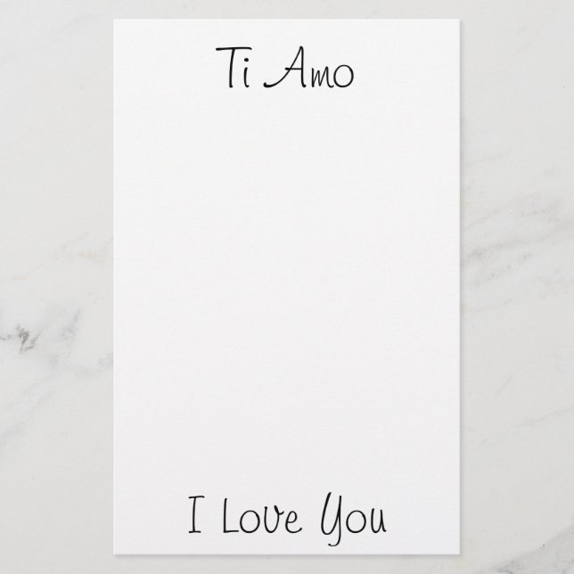 Ti Amo/I Kärlek You Brevpapper (Framsida)