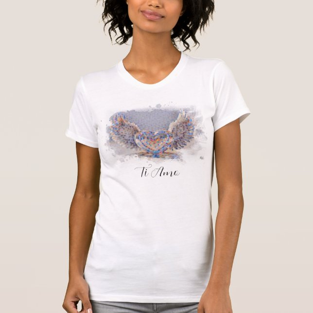 *~* Ti Amo I Kärlek You Heart Vingar AP78 T Shirt (Framsida)