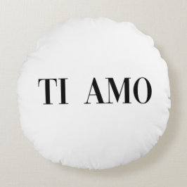 Ti amo italiensk bokstavspråk rund kudde