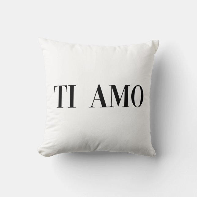 Ti amo italiensk bokstavstil kudde (Framsida)