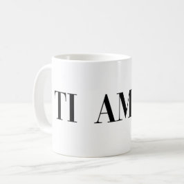 Ti amo italiensk språk bokstäver kaffemugg